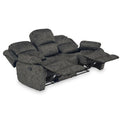 Anton Charcoal Zonica Leather Reclining 3 Seater Sofa