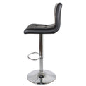 Side view of the Shadow Grey Elton Adjustable Breakfast Bar Stool from Roseland Furniture