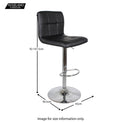 Dimensions for the Shadow Grey Elton Adjustable Breakfast Bar Stool from Roseland Furniture