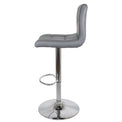 Side view of the Sky Grey Elton Adjustable Breakfast Bar Stool from Roseland Furniture