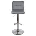 Front view of the Sky Grey Elton Adjustable Breakfast Bar Stool from Roseland Furniture