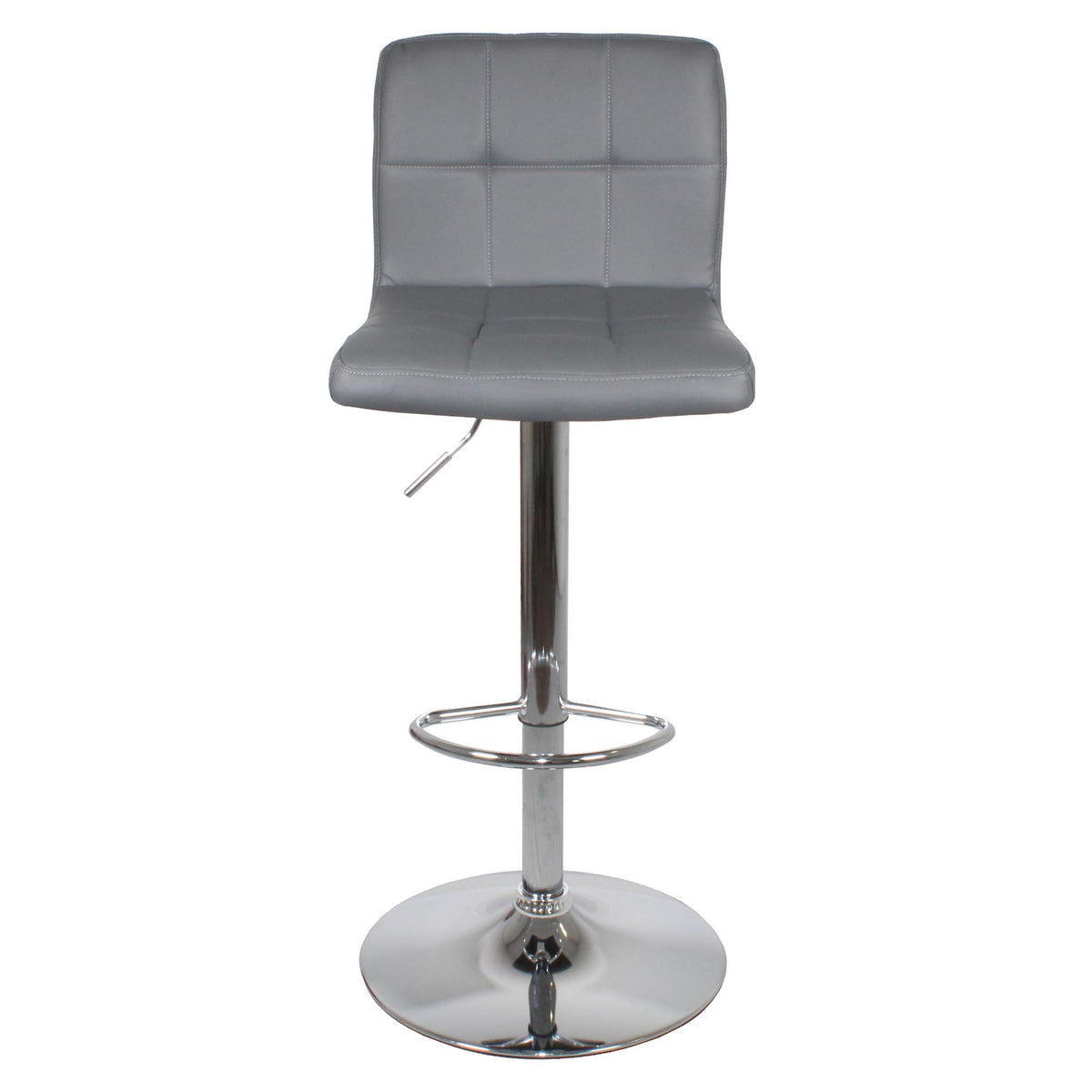 Front view of the Sky Grey Elton Adjustable Breakfast Bar Stool from Roseland Furniture