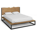Oak Mill 5' King Size Platform Bed Frame - Waxed Oak by Roseland Furniture