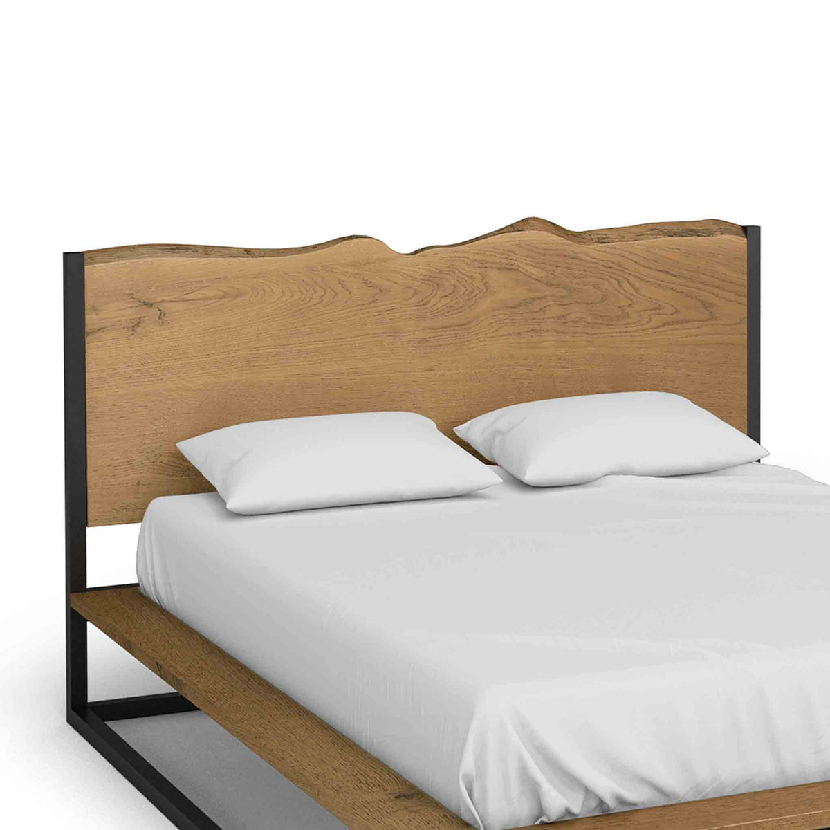 Oak Mill 5' King Size Platform Bed Frame - Waxed Oak