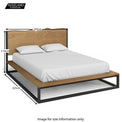 Dimensions - Oak Mill 5' King Size Platform Bed Frame - Waxed Oak