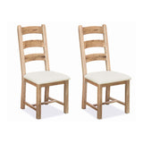 Malvern Oak Set of 2 Dining Chairs with Padded Seats by Roseland Furniture