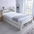 Lifestyle image of the Farndon White Storage Bed with Drawers
