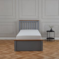Atlas Grey Single Wooden Ottoman Bed by Roseland Furniture