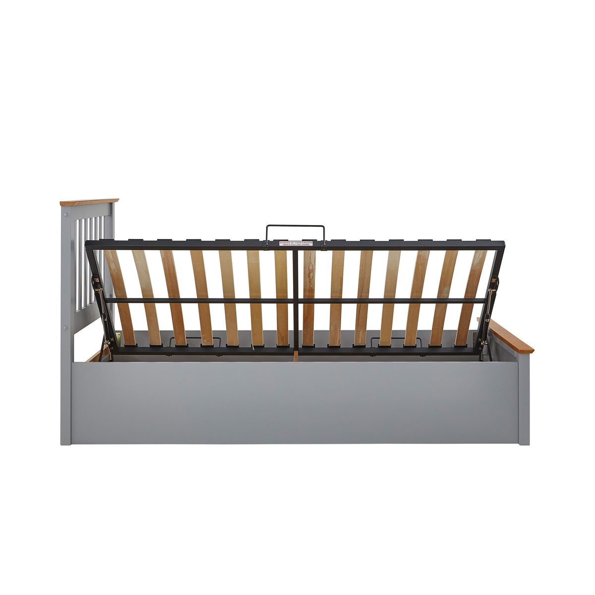 Atlas Grey Single Wooden Ottoman Bed by Roseland Furniture