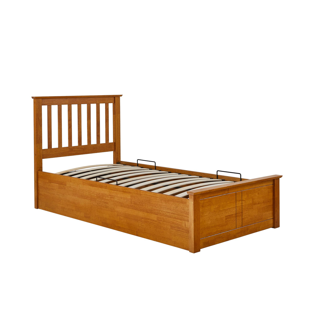 Atlas Oak Single Wooden Ottoman Bed from Roseland Furniture