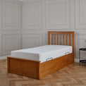 Atlas Oak Single Wooden Ottoman Bed from Roseland Furniture