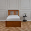 Atlas Oak Single Wooden Ottoman Bed from Roseland Furniture