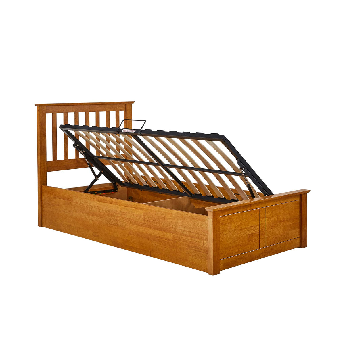 Atlas Oak Single Wooden Ottoman Bed from Roseland Furniture