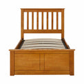 Atlas Oak Single Wooden Ottoman Bed from Roseland Furniture