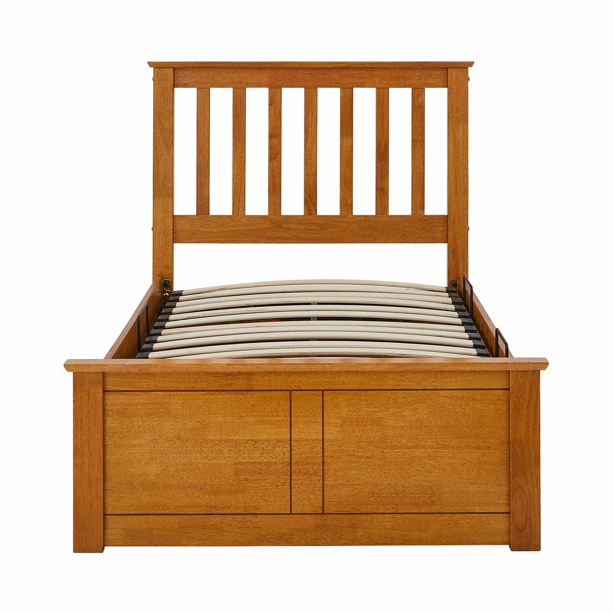 Atlas Oak Single Wooden Ottoman Bed from Roseland Furniture