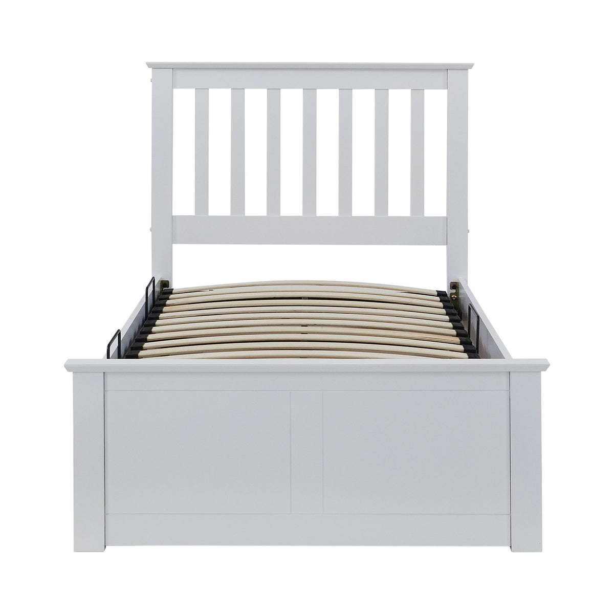 Atlas White Single Wooden Ottoman Bed by Roseland Furniture