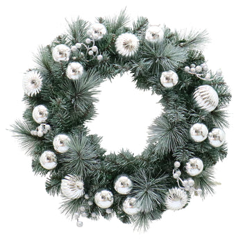 Frosted Silver Pine 24" Wreath