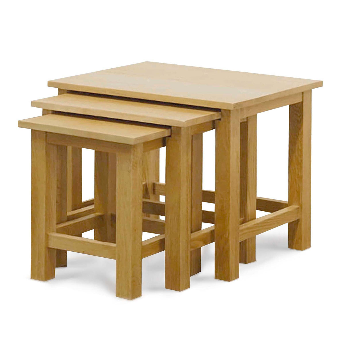 London Oak Nest of Tables - Side view