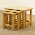 London Oak Nest of Tables - Side view