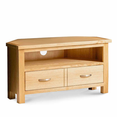 London Oak Corner TV Stand