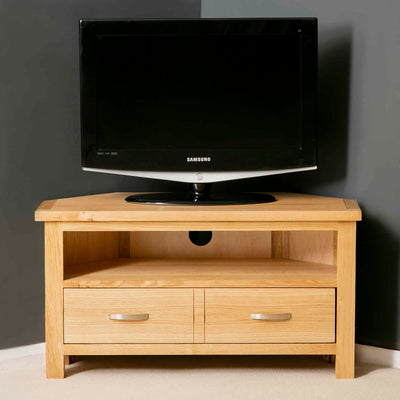 London Oak Corner TV Stand