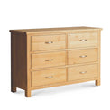 London Oak Large 6 Drawer Chest of Drawers by Roseland Furniture