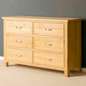 London Oak Large 6 Drawer Chest of Drawers - Side view