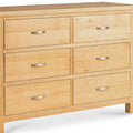 London Oak Large 6 Drawer Chest of Drawers - Close up of drawer fronts