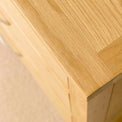 London Oak Large 6 Drawer Chest of Drawers - Close up of top corner