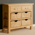 London Oak Console Table with Baskets 