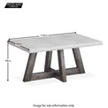 Dimensions for the Saltaire Industrial Light Grey Concrete Coffee Table from Roseland Furniture