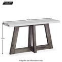 Dimensions of the Saltaire Grey Industrial Concrete Large Console Table