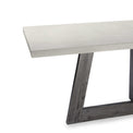 close up of patinated concrete on the Saltaire Grey Industrial Concrete Dining Table