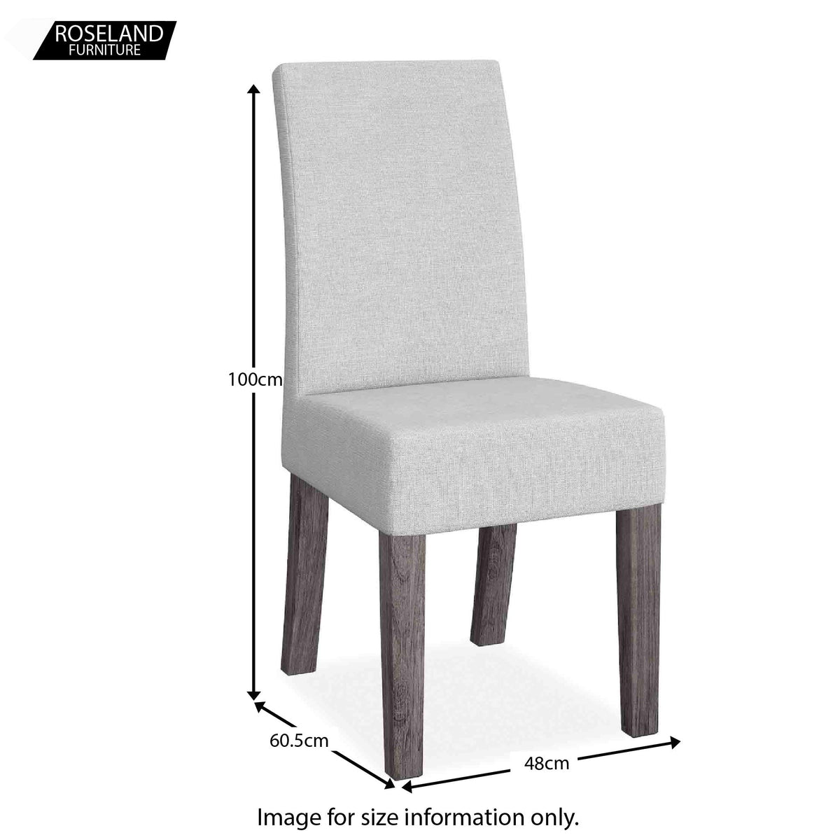 Size Guide for Saltaire Grey Fabric Dining Chairs