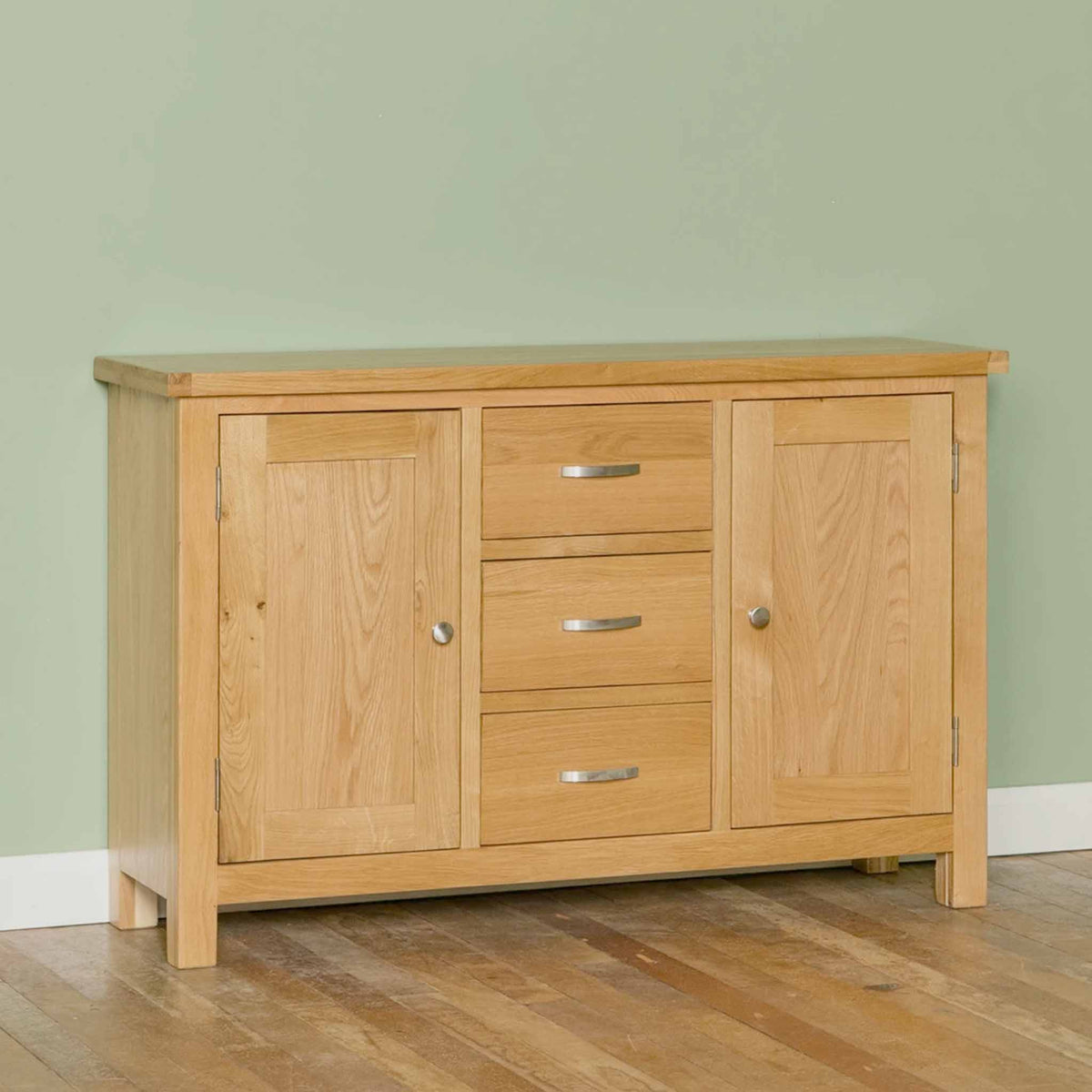 London Oak 3 Drawer Sideboard - Side view