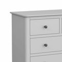 Elgin Grey 2 Over 3 Chest of Drawers - Close up of small drawer and top