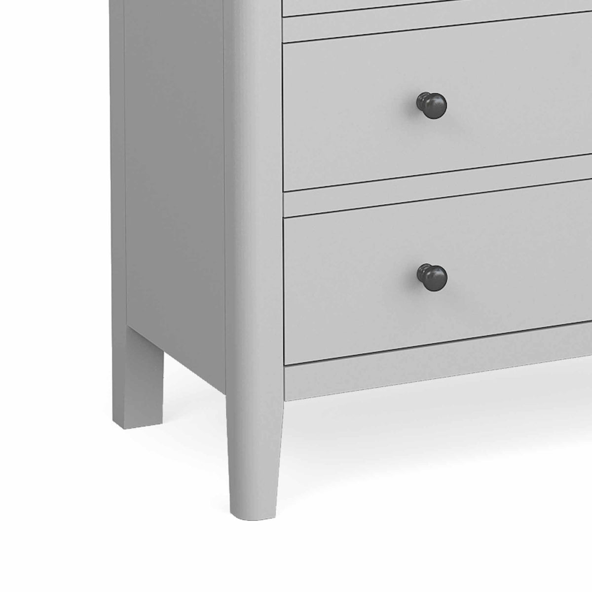 Elgin Grey 2 Over 3 Chest of Drawers - Close up of feet