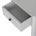 Elgin Grey Side Lamp Table - Looking down with drawer open