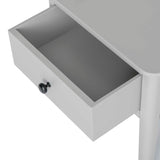Elgin Grey Side Lamp Table - Looking down with drawer open