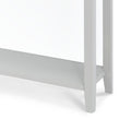 Elgin Grey Large Console Table - Close up of lower shelf and legs