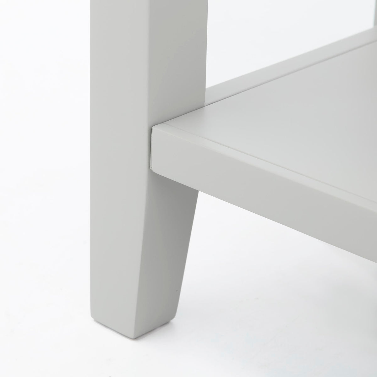 Elgin Grey Large Console Table - Close up of foot