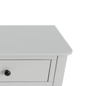 Elgin Grey Large Console Table - Close up of top corner