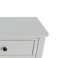 Elgin Grey Large Console Table - Close up of top corner