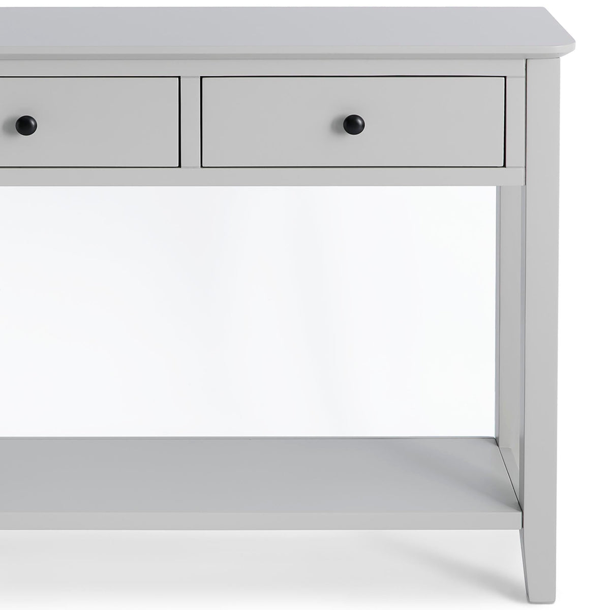 Elgin Grey Large Console Table - Close up of drawers