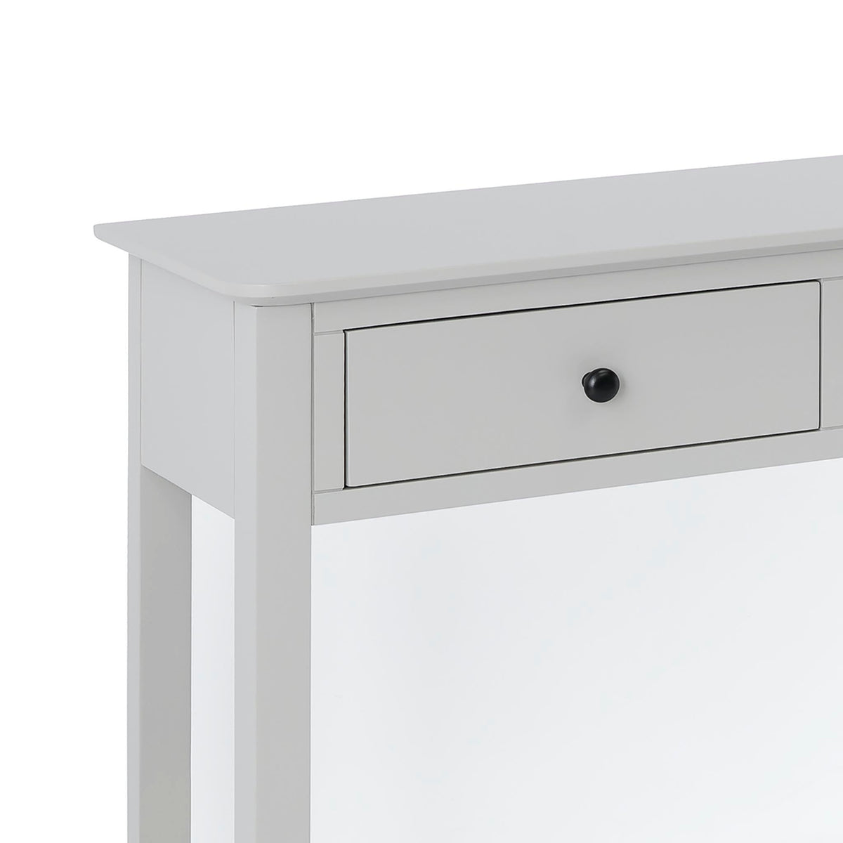 Elgin Grey Large Console Table - Close up of drawer front