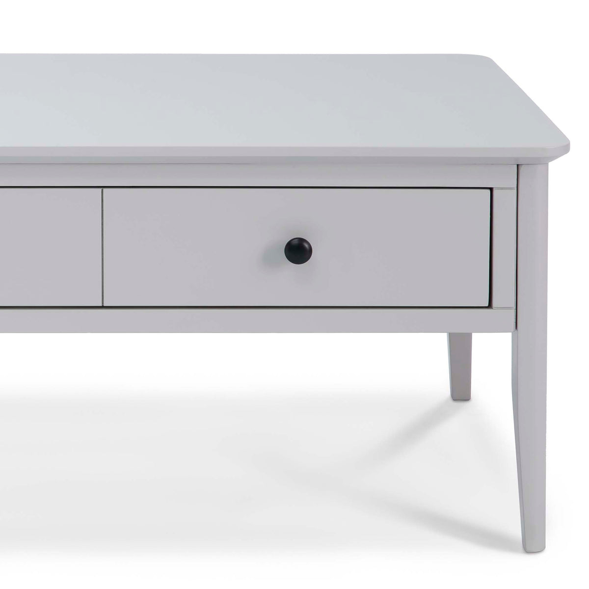 Elgin Grey Coffee Table with Drawer - Close up of drawer front