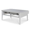 Elgin Grey Coffee Table with Drawer  - Side view with drawer open opposite side