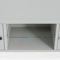 Elgin Grey 120cm large TV stand - Looking down on glass shelf