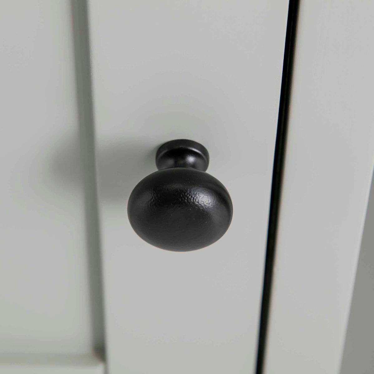 Elgin Grey 120cm large TV stand - Close up of cupboard door handle