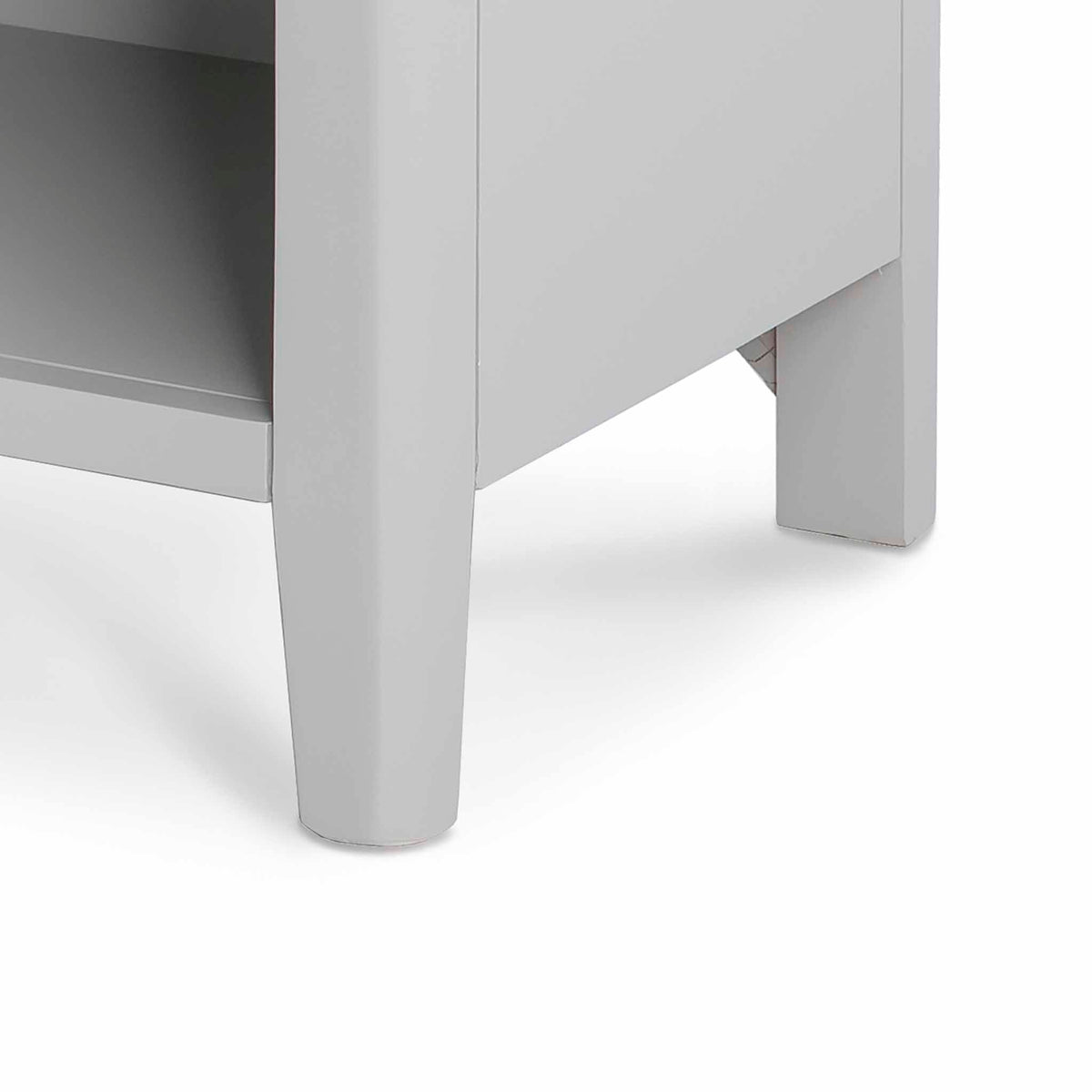 Elgin Grey 120cm large TV stand - Close up of feet
